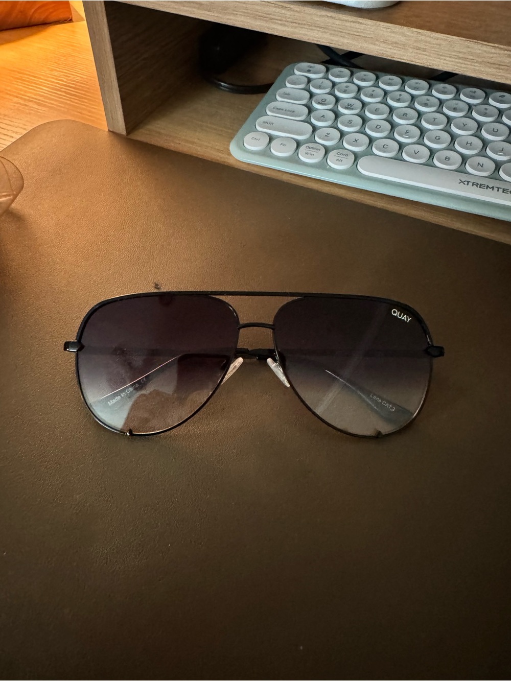 Quay x Desi Aviator Sunglasses - Gradient Smoke Lenses